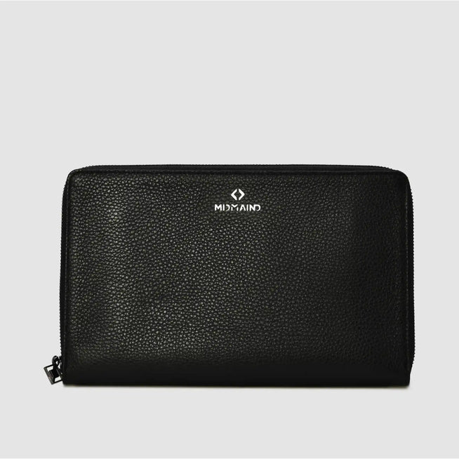 META - Pochette clutch in pelle con maniglia - Black Logo - ARANCIONE - MIDMAIND™ | BRAND