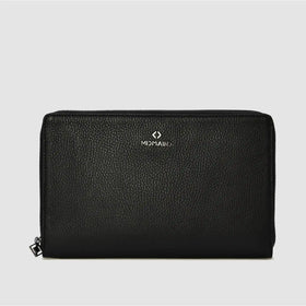 META - Pochette clutch in pelle con maniglia - Black Logo - ARANCIONE - MIDMAIND™ | BRAND