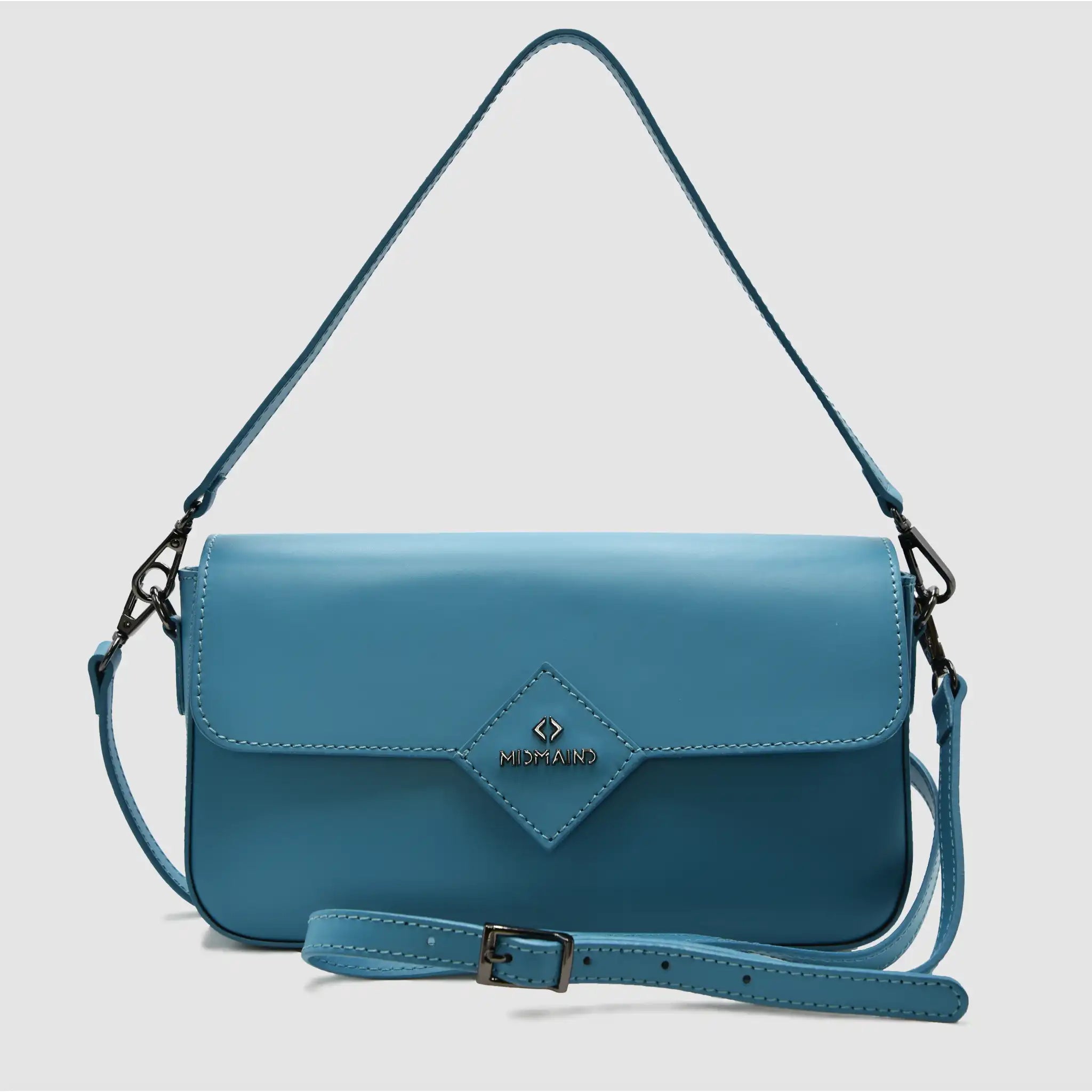 MIND - Borsa baguette in pelle - PETROLIO - MIDMAIND™ | BRAND