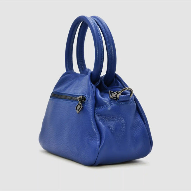 PETITE - Borsa a mano in pelle - BLU - MIDMAIND™ | BRAND