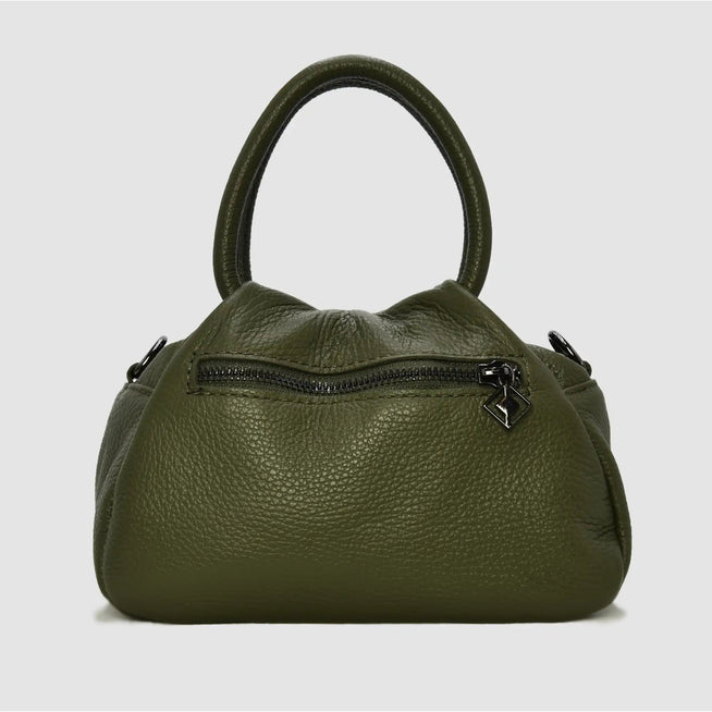 PETITE - Borsa a mano in pelle - VERDE MILITARE - MIDMAIND™ | BRAND