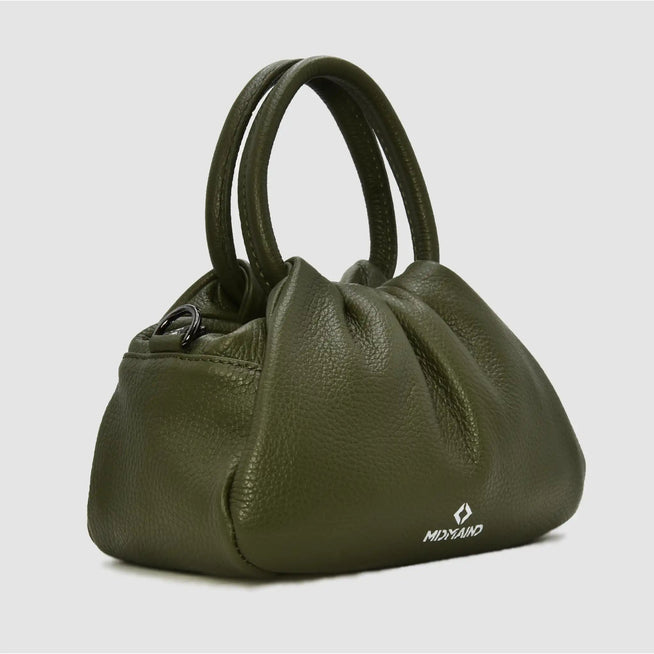 PETITE - Borsa a mano in pelle - VERDE MILITARE - MIDMAIND™ | BRAND