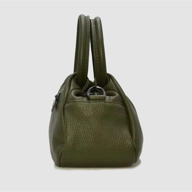 PETITE - Borsa a mano in pelle - VERDE MILITARE - MIDMAIND™ | BRAND